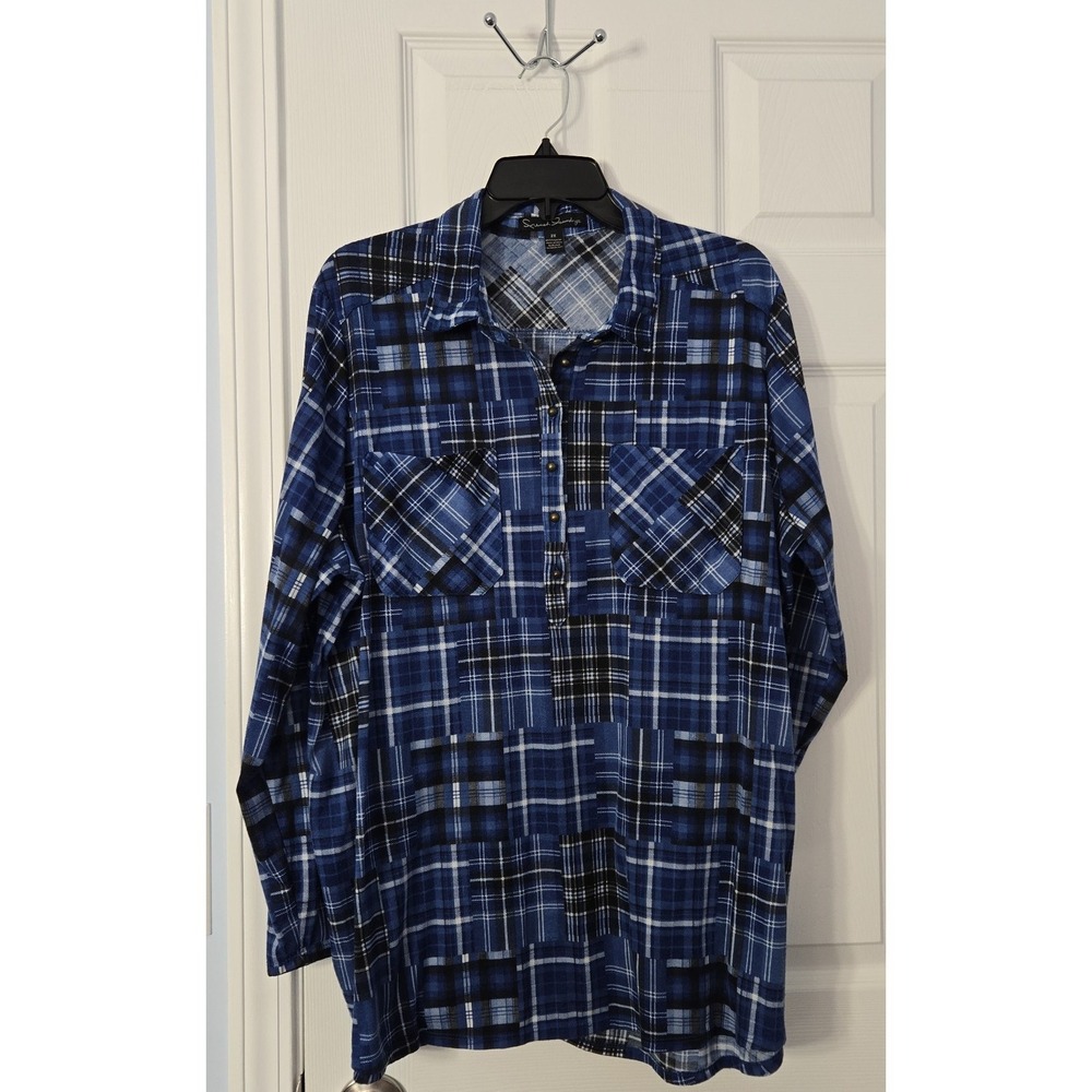 French Laundry Womans  Plus Size‎ Fannel Shirt 2X